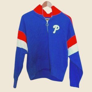 Tailgate Retro Phillies Pull over Quarter Zip Long Sleeve Size S/P
